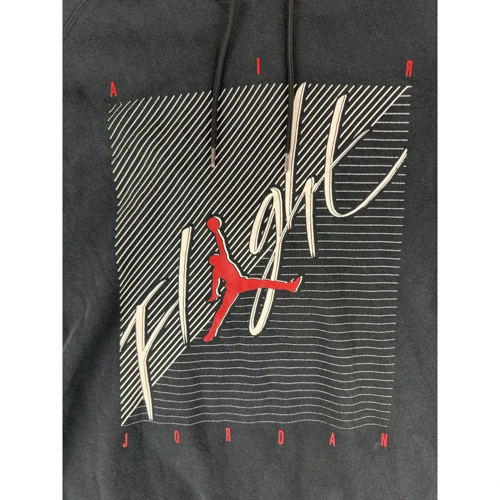 Nike Air Jordan Men's Flight Hoodie Pullover Size XXL‎ Black Y2K